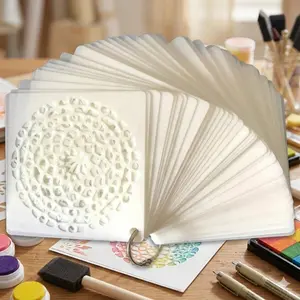Reusable Laser-Cut Mandala Stencils Kit: High Precision Transfer Tools for Wall, Wood, Tile & Fabric Painting. Waterproof Art Decor Templates, Stress-Relief DIY Journaling & Craft Decoration Supplies.