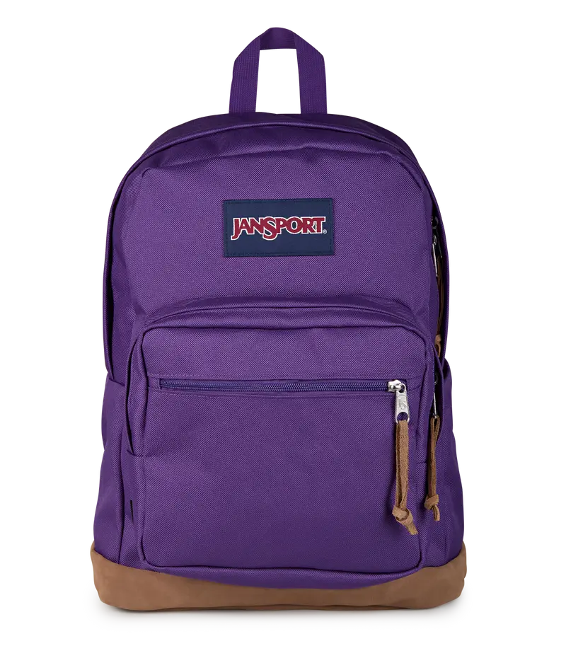 JanSport Right Pack School Backpack, 28L, Water Bottle Pocket, Grape Jelly