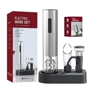 Electric Wine Opener Set - Premium Wine Gifts with Wine Opener, Foil Cutter, Wine Aerator And Vacuum Stopper - Ideal Gift for Unforgettable Moments