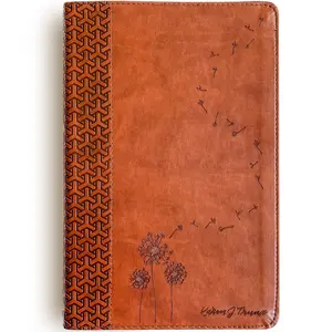 Personalized KJV Study Bible - Brown - Dandelions Blowing in the Wind - Hand Lettered and Engraved