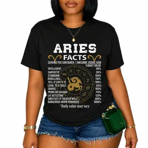 100% Cotton Astrological Sign Zodiac Sign Tees & Gifts Aries Facts Zodiac Sign T-Shirt
