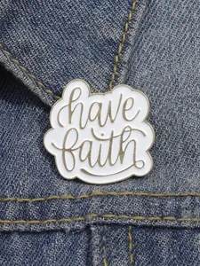 Creative Letter Pattern Brooch, Have Faith Brooch, Fashion Clothes Accessories for Women & Men, Trendy All-match & Exquisite Brooch for Birthday Gift, Fashion Accessory, Alloy Brooch Pin