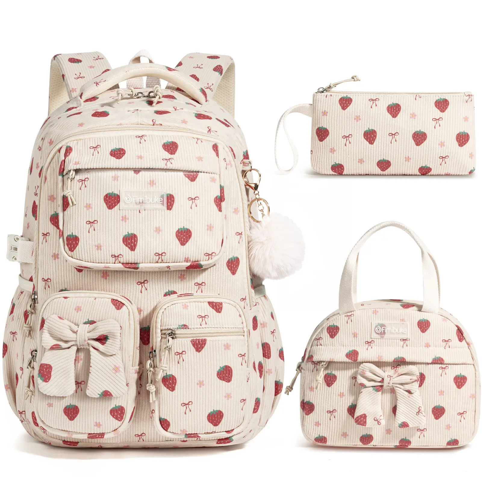 Fimibuke Waterproof 3 PCS Backpack Set with Lunch Bag & Pencil Case – Lightweight SchoolBag Bookbag for Elementary Middle High School Students dealsforyoudays, Cute Backpack, Back To School Shopping