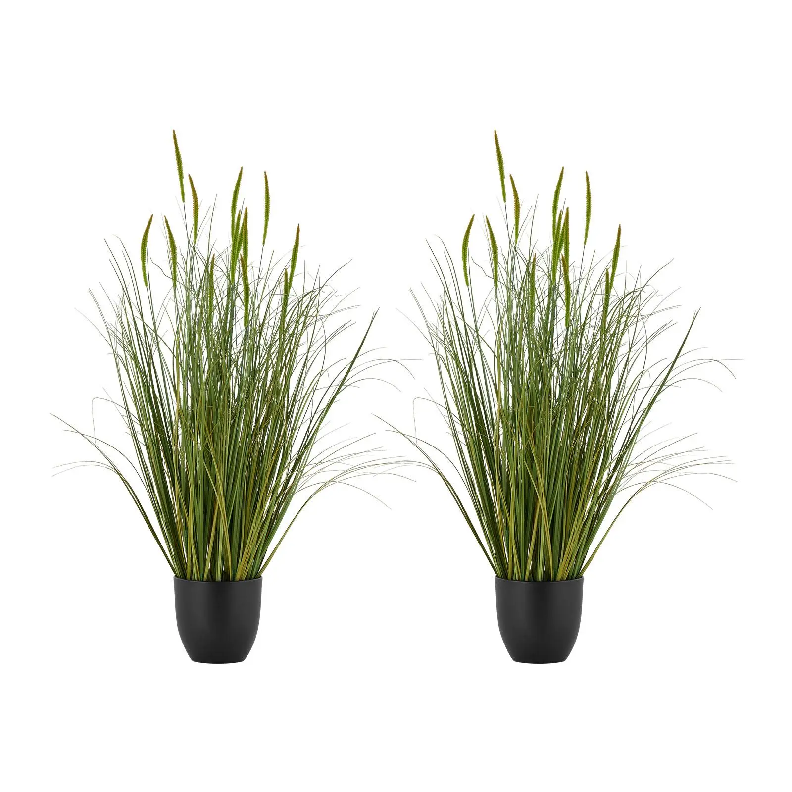 【summerfinds】VEVOR 2-Pack 35in (3 ft Tall) Elegant Artificial Cattail Grass, Lightweight PVC Faux Greenery Shrubs in Pots, Artificial Plants for Indoor Home & Office Decor, Housewarming Gifts,dorm essentials