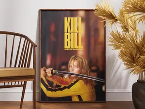 Kill Bill Poster, Retro Movie Poster, Vintage Poster, Wall Art, Gift for Her, Quentin Tarantino Film, Uma Thurman, Home Decor, Gift for Him