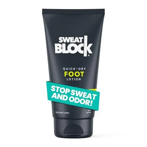 SweatBlock Foot Antiperspirant Lotion 1.69 fl oz for Excessive Sweating and Foot Odor Quick-Dry Hyperhidrosis Aid Eliminates Stinky Feet Non-Irritating Dermatologist Tested Formula for Men and Women