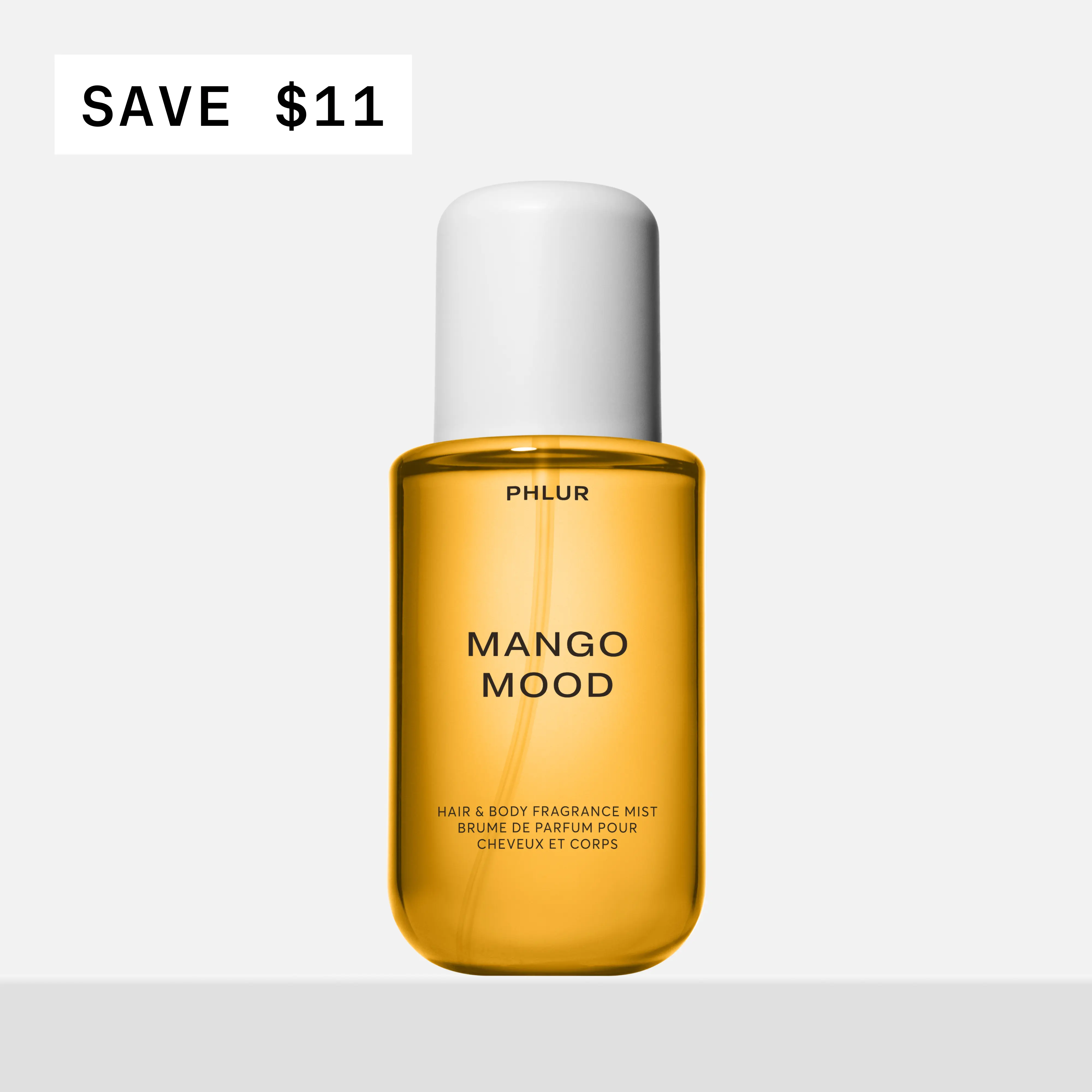 PHLUR Mango Mood Body Mist - Full Size Hair & Body Fragrance Mist with Ripe Mango, Orris Flower, Vanilla & Brown Sugar