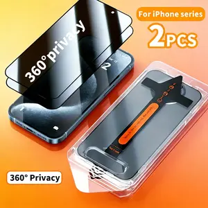 2PCS Privacy Protections Screen Protector, for iPhone Series 【 Different Function：28° Privacy Protections or 360°Privacy 4 sided privacy protection Protections optional】9H scratch-resistant，Dust free installation