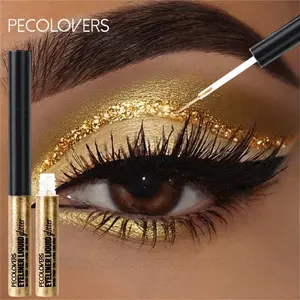 1pc Golden Glitter Eyeliner Liquid, Eye Makeup Product, Smooth Application, Easily Draw Eyeliner, Enhance The Charm Of The Eyes, Glitter Effect Is Dazzling, Suitable For Stage Performances, Music Festivals, Concerts