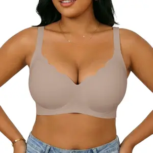 Women's Black Jelly Push-Up Bra No Underwire T-Shirt Bra Seamless Comfortable Soft Wireless Basic Bridal One Piece Minimalist Everyday Wear with Adjustable Straps Vneck Breathable bra  fits  women