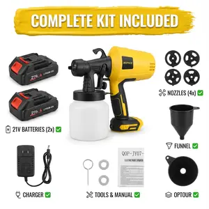 Wireless paint spray gun with a speed of 30,000 RPM, suitable for Dewalt 20V battery 47.34oz high-capacity container spray gun, suitable for furniture and home painting, light blue (excluding battery)