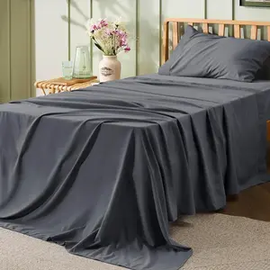 Twin Sheets Set Grey - Soft Twin Bed Sheets for Boys and Girls, 5 Pieces