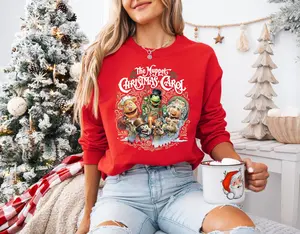Retro The Muppet Christmas Carol Sweatshirt, Retro Christmas Shirt, Kermit The Frog Gonzo Rizzo Shirt, Muppet Christmas Shirt, Christmas Tee