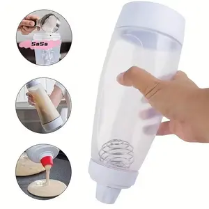 Batter Dispenser with Stirring Ball and Wire Whisk, Mixing Efficiency, Ideal for Safer Food Preparation and Making Restaurant-Quality Pancakes, Cupcakes, Muffins, and Crepes, Utensils, Baking Utensils