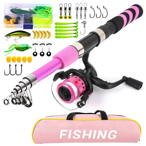 Fishing Rod Set 1.8m with Lure Box & Storage Bag, Pre-Loaded Reel, Ideal Gift for Beginners, Perfect for Fishing Enthusiasts, Fishing Gear Set, Fishing Lure Kit, Fishing Tackle Kit, Fishing Equipment, Fishing Tools, Fishing Stuff