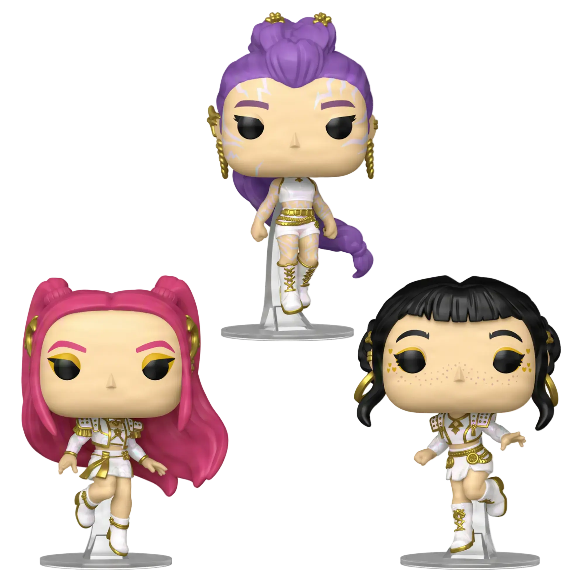 Funko Pop! Animation: K-Pop Demon Hunters (What It Sounds Like) – Rumi, Mira & Zoey Vinyl Figures Bundle (Set of 3)
