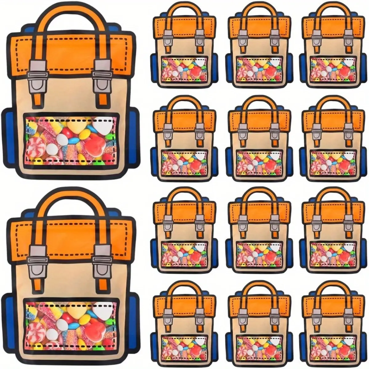 20-Pcs Reusable Zippered Fabric Snack Containers - 7x8 in Multi-Purpose Household Textile Storage for Schools, Plastic-Free Sandwich & Loose Candy Holders, Window Dust Covers, Birthday Gifts