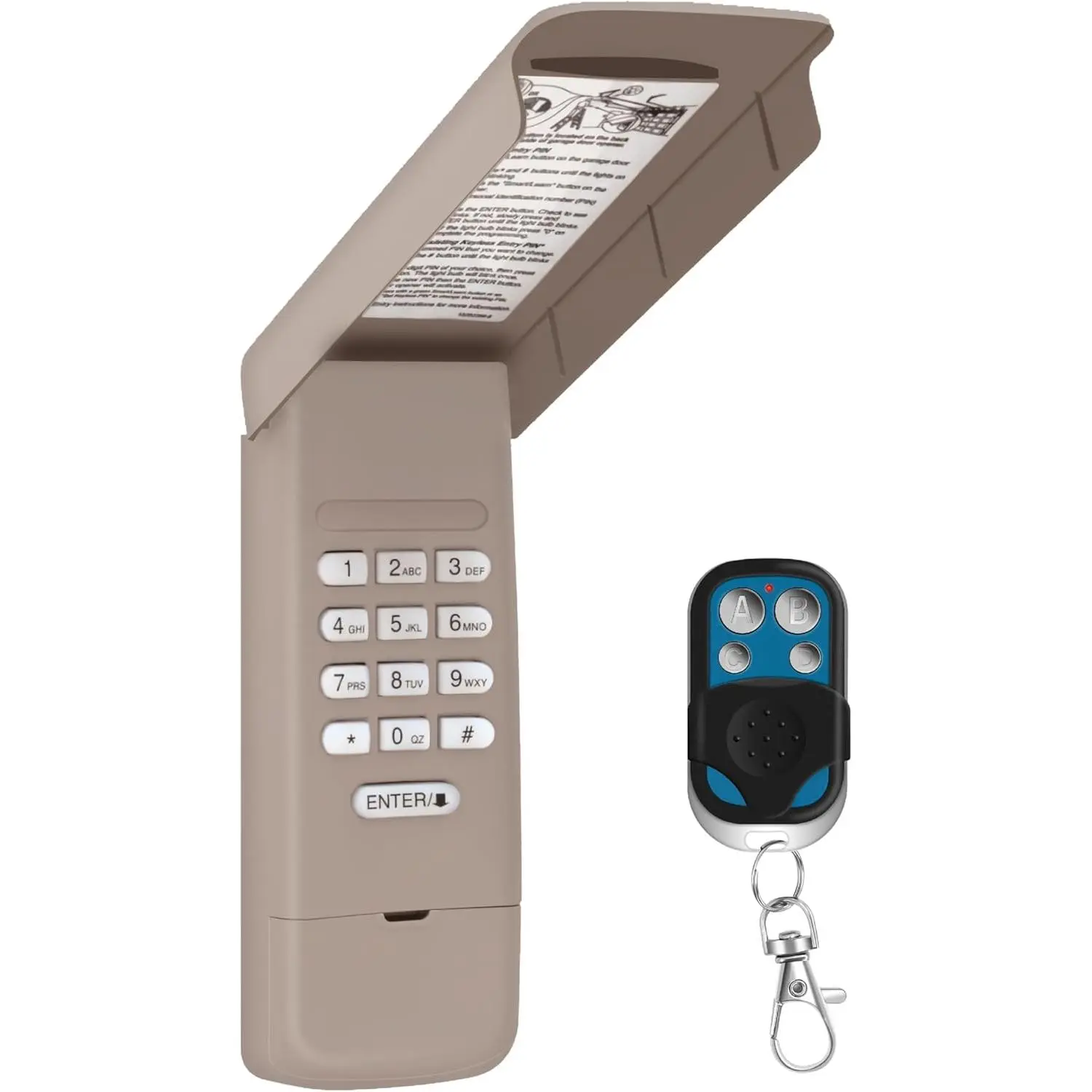 Universal Garage Door Opener Remote Compatible with LiftMaster Chamberlain Craftsman, Replace 893MAX 893LM G953EV-P2 890MAX 956EV 371LM 373LM, 3-Button Remote with Yellow Purple Red Orange Green Learn Button, 315MHz/390MHz, Batteries, 1 X Wireless Keyless