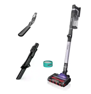 Shark Stratos Cordless Vacuum with Clean Sense IQ and Odor Neutralizer, DuoClean Powerfins HairPro, Includes Duster Crevice Tool & Anti-Allergen Brush, Up To 60 Minute Runtime, Deep-cleaning vacuum, HEPA Filter, Ash Purple (IZ862H)