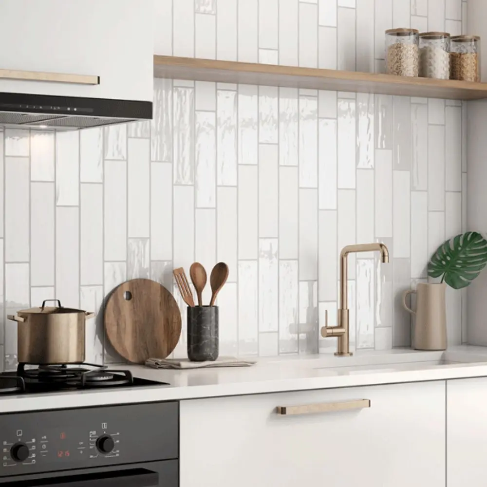 Thebes White Ice 3x12 Ceramic Tile Glossy