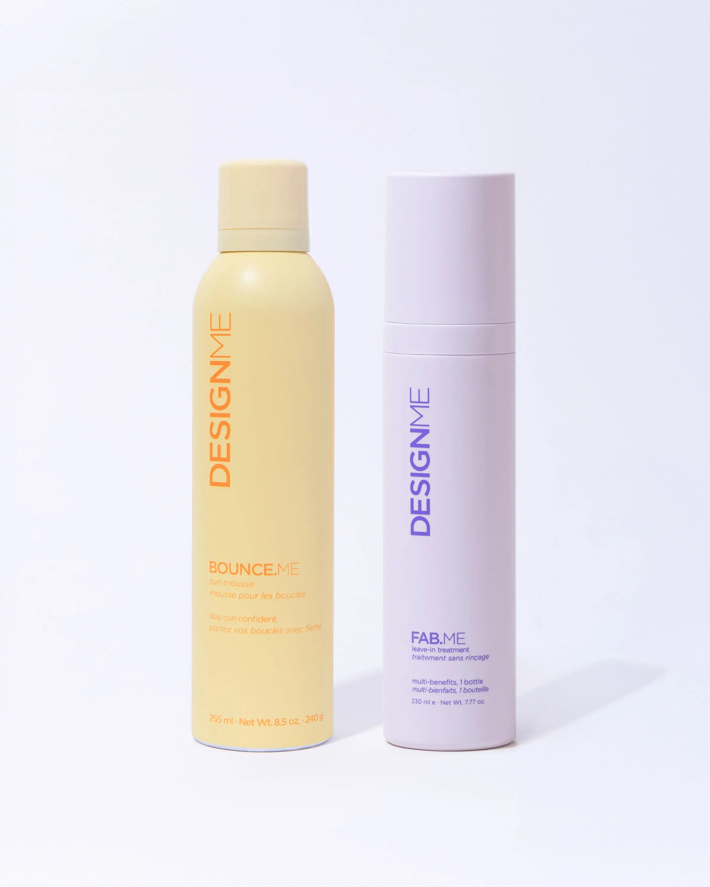 Define & Shine Curl Duo - FAB.ME Leave-In Treatment & BOUNCE.ME Curl Mousse for Soft Sculpted Curls 255ml & 230ml – Lightweight Haircare for Frizz Control
