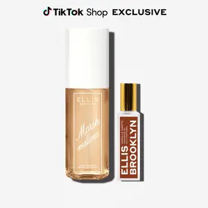 S'MORES Duo - Ellis Brooklyn MARSHMALLOWS Perfume Mist 90ml + VANILLA SANTO 15ml Fragrance Oil Rollerball Bundle Caramel, Musk