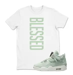 Blessed Shirt to Match Jordan 4 Abundance, Retro Seafoam Sneaker Tee, Sneakerhead Outfit
