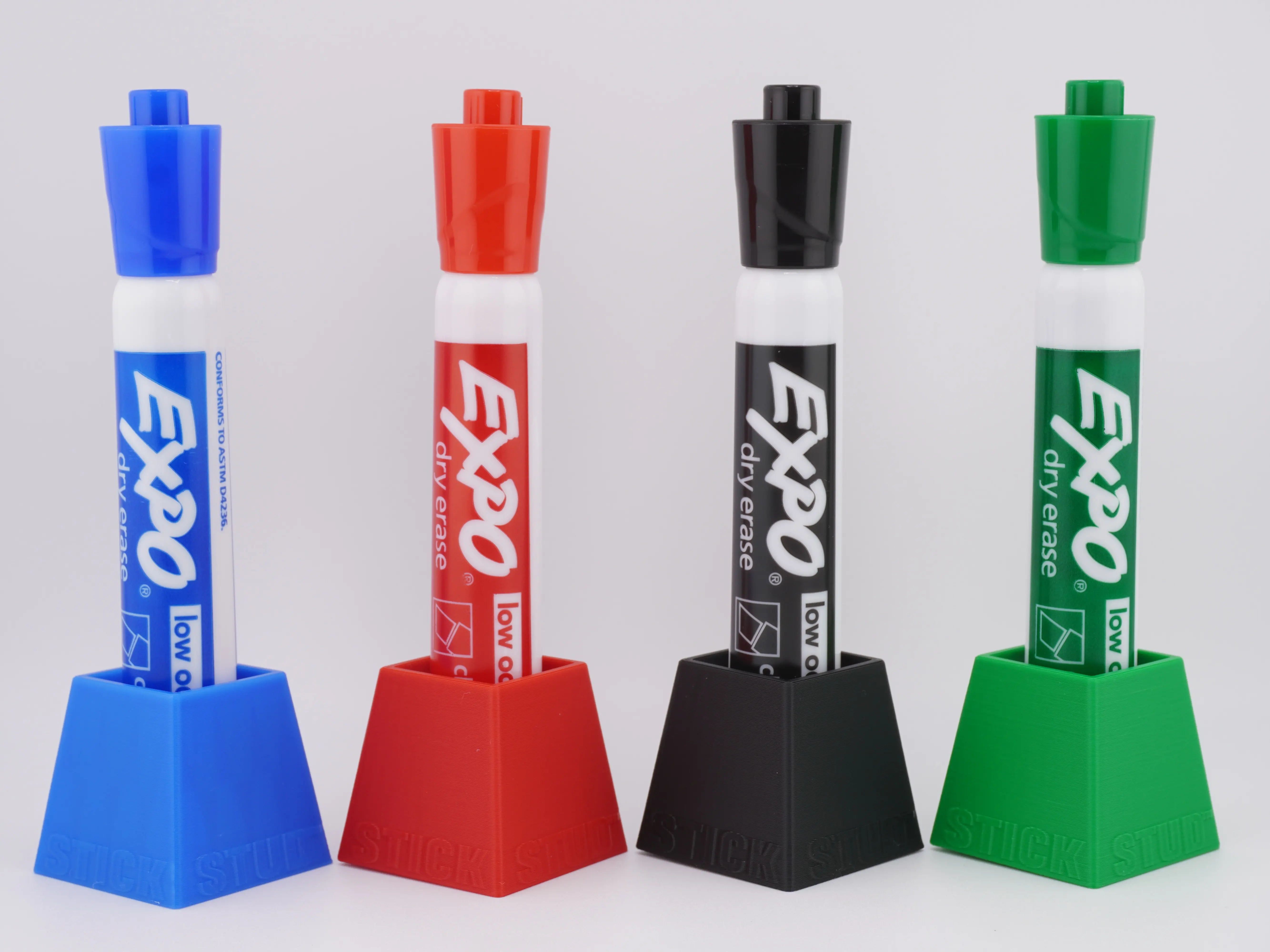 StickStud Round 19 (3pc) Desk Supplies Organizer, Vertical Holder for Office Stationery & Computers Accessories, Expo Chisel Dry Erase, Sharpie Highlighter