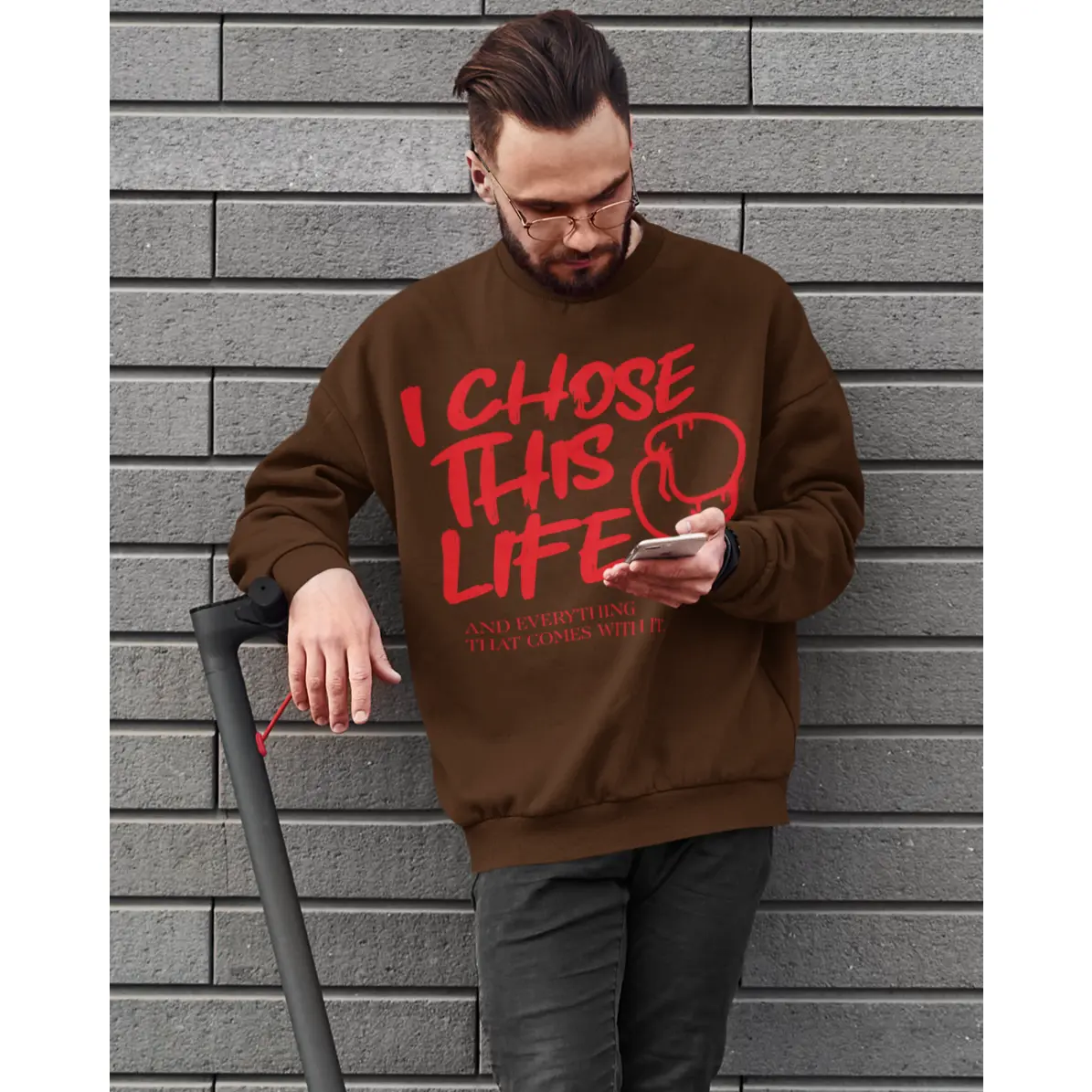I Chose This Life & Everything That Comes With It Crewneck Sweater | Gloves, Boxing, MMA | (WHAT'S YOUR HUSTLE?®)