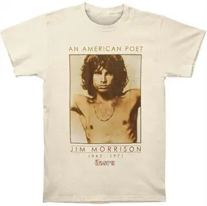 The Doors Jim Morrison American Poet Vintage White 90s T Shirt One Side Unisex Cotton Menswear Sport Top Tee
