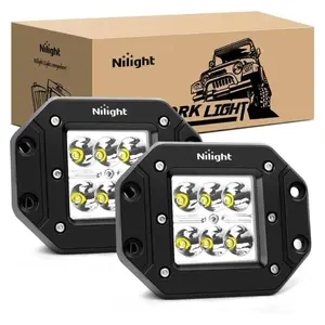 Nilight 4.8 Inch 18W Flush Mount Spot LED Work Lights (Pair)
