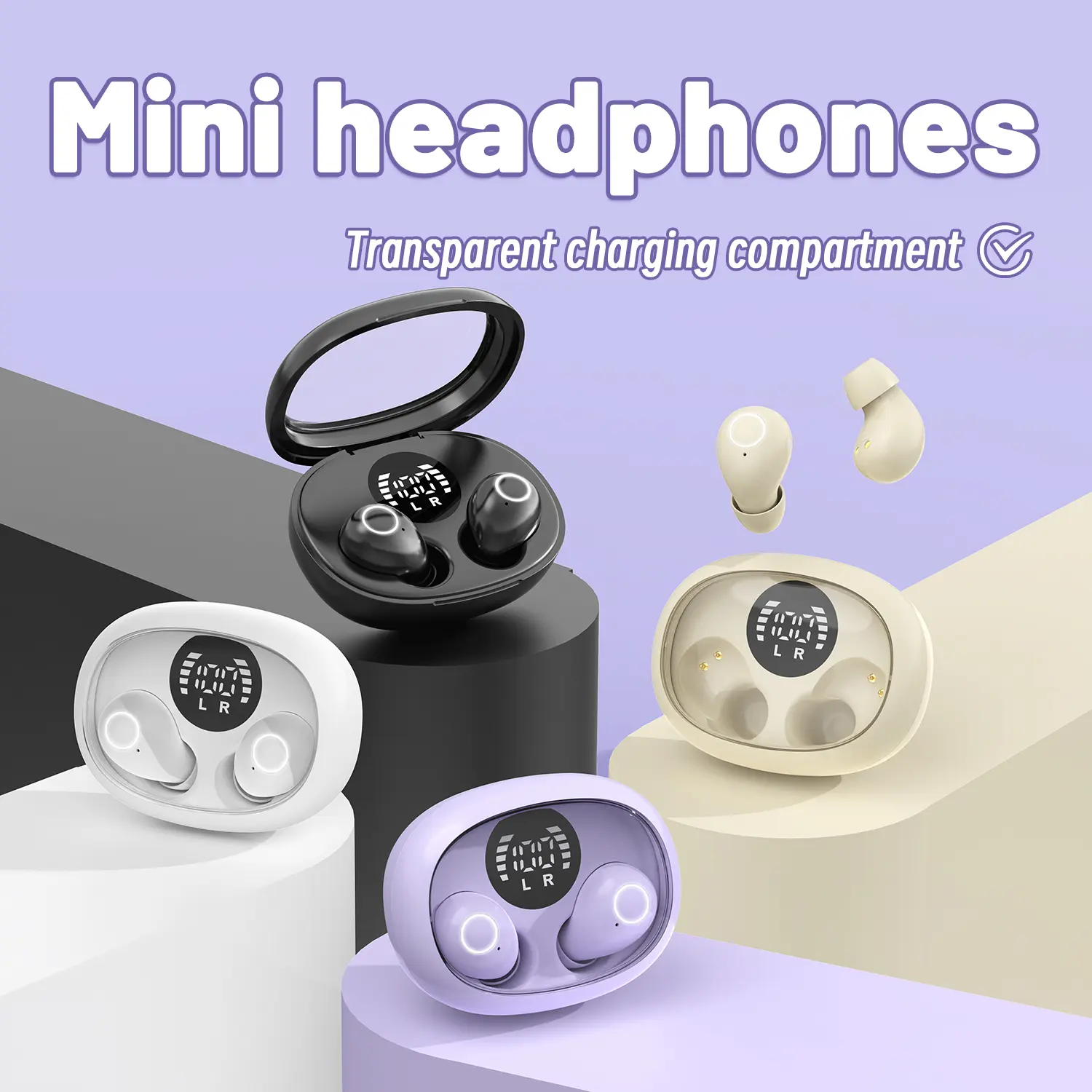 MSHUKCOE Bean-Size Wireless Bluetooth Sleeping Headphones - Side Sleeper Friendly, No Ache, IPX5 Waterproof, In Ear Isolated Sound, Earbud Fit for Small Canals, Everyday Earbuds