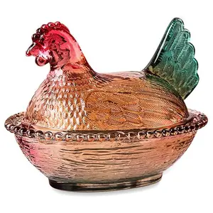 Chicken-Shaped Glass Kitchen Jar with Lid - See-Through Food Container, Canisters Set for Sugar, Snacks, Coffee Bar Storage, Whimsical Home Decor, Cute Valentine Gift for Her