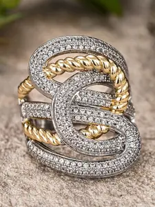 1 PC Glamorous Sparkly Cubic Zirconia Ring For Women For Wedding Valentine's Day Gift Jewelry Wedding Engagement Jewelry Fashionable Jewelry