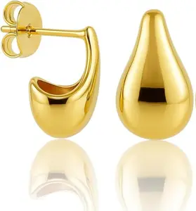 18K Gold Filled Small Teardrop Earrings for Women – Hypoallergenic, Waterproof Minimalist Studs, Elegant Everyday Jewelry, Gift for her