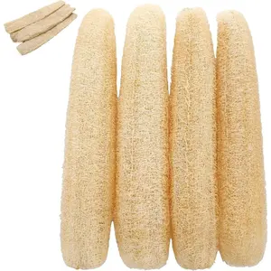 Luffa 4 count    Loofah Sponges(14''-16'') Whole Loofah Deep   &    Plastic-Free Shower Bath Loofah for Men&Women Adults  Daily Care