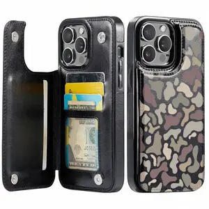 Phone case - camouflage wallet card holder, with credit card slots, multifunctional phone case, cute phone case, suitable for iPhone 17/16/15/14/13/12, perfect holiday gift for friends and family.