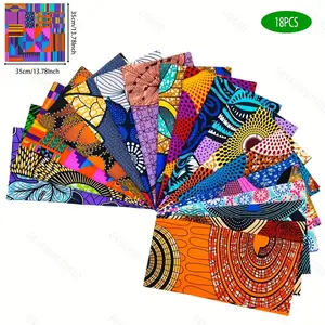 8/12pcs African batik fabric - pre cut 15x20 inch fabric blocks, random colors, suitable for splicing, DIY sewing, scrapbooking, bedding | multi-color ethnic style African textile craft fabric