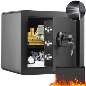 VEVOR Safe, TikTokShopBlackFriday, 1.2 Cubic Feet Home Safe, Steel Security Safe with Digital Keypad and 2 Keys, Cabinet Safe with Fire-proof Bag, Protect Cash, Gold, Jewelry, Documents for Home, Hotel, 15.8x11.8x13.8 inche
