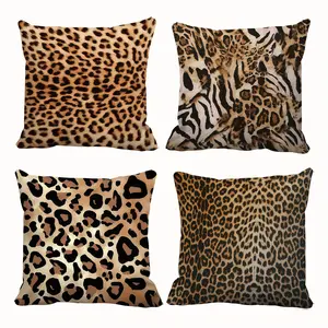 4pcs, Sexy Leopard Themed Throw Pillow Covers, Leopard Pattern Design, Home Décor Products, Cushion Cover Decoration for Couch Sofa, Room Decor and Bedroom Decor, Suitable for Spring Decoration, Single Sided Printing, No Pillow Core
