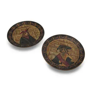 Set of 2 Royal Design Dog Collector Plates - Napoleon and Henry III