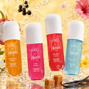SOLO EN IBIZA Multi-Pack Hair & Body Fragrance Mist Gift Set (4-Pack, 6.1 fl oz Full-Size) - Long-Lasting Floral Amber Scents, Pistachio Plum & Pear Notes, Graduation Gift for Beauty & Personal Care Enthusiasts