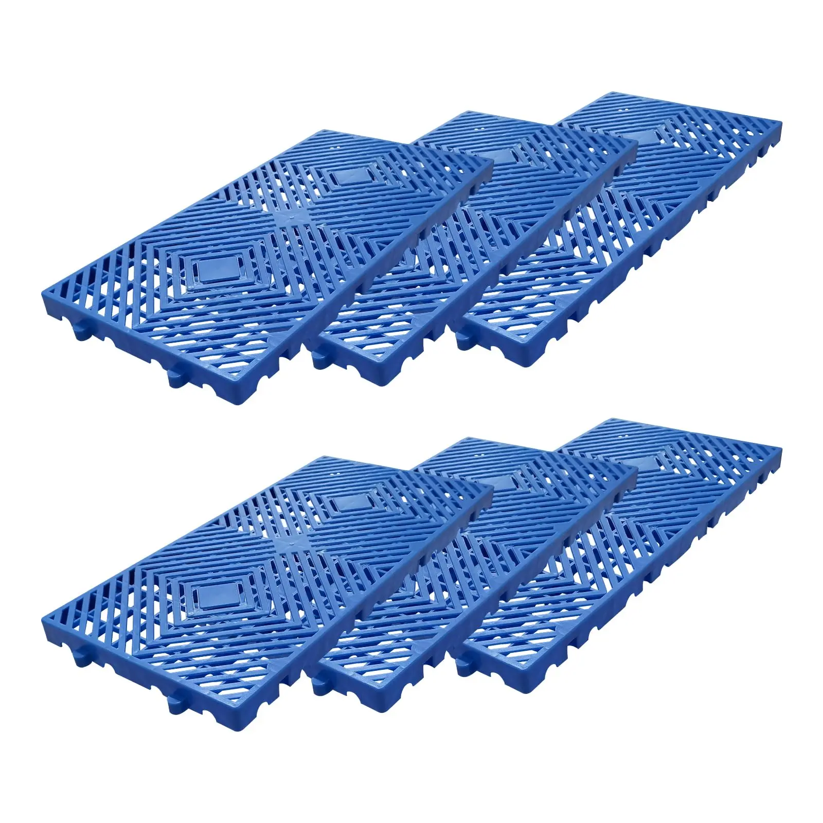 Garvee 6-Pack Durable Interlocking HDPE Plastic Pallets - 11.8"x23.6"x1.18" Waterproof Breathe-Easy Vented Grid, 2500LB Capacity for Shed, Backyard, Basement, Plant & Mat Holder