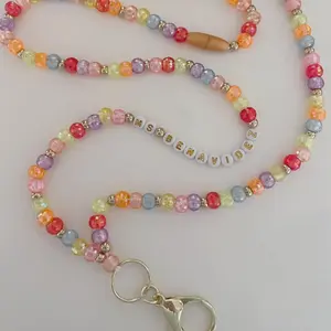 Multicolored Personalized Beaded Lanyard