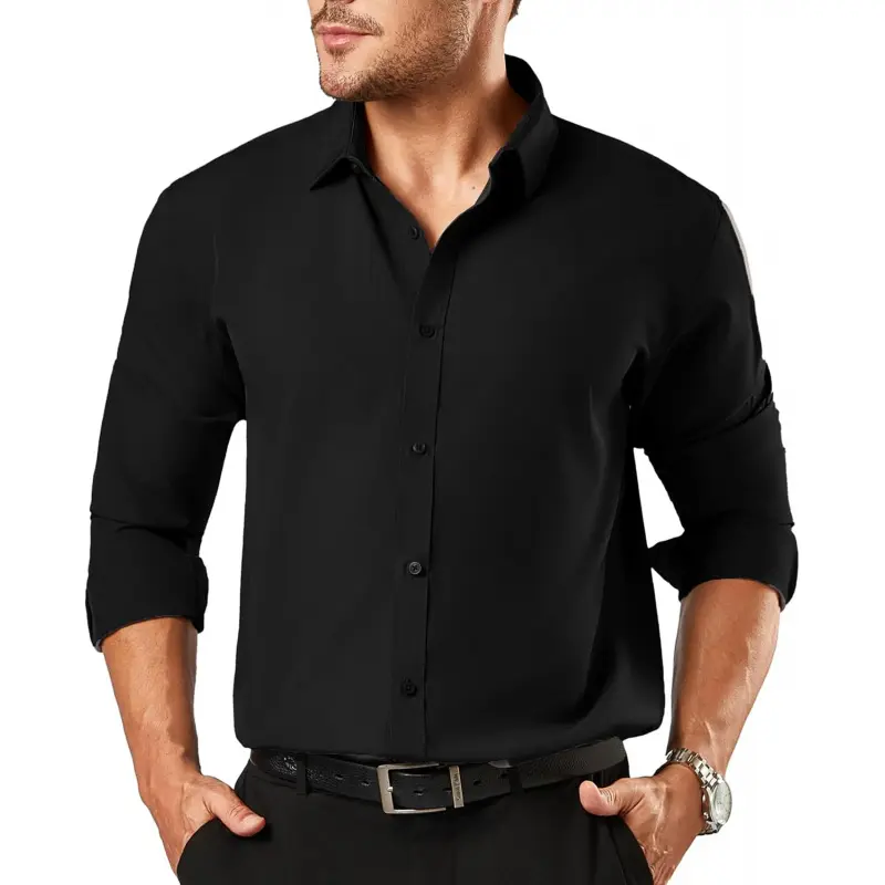 Dress Shirts for Men Big and Tall(XL Big-6XL Big Tall) Button Down Long Sleeve Tuxedo Business Casual Collared Shirt