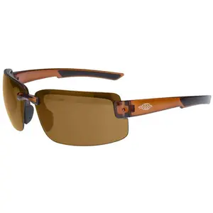 Crossfire ES6 Safety Glasses with Crystal Brown Frame HD Brown Lens Lightweight Bayonet Temples Rubber Nosepiece ANSI Z87+ Protection