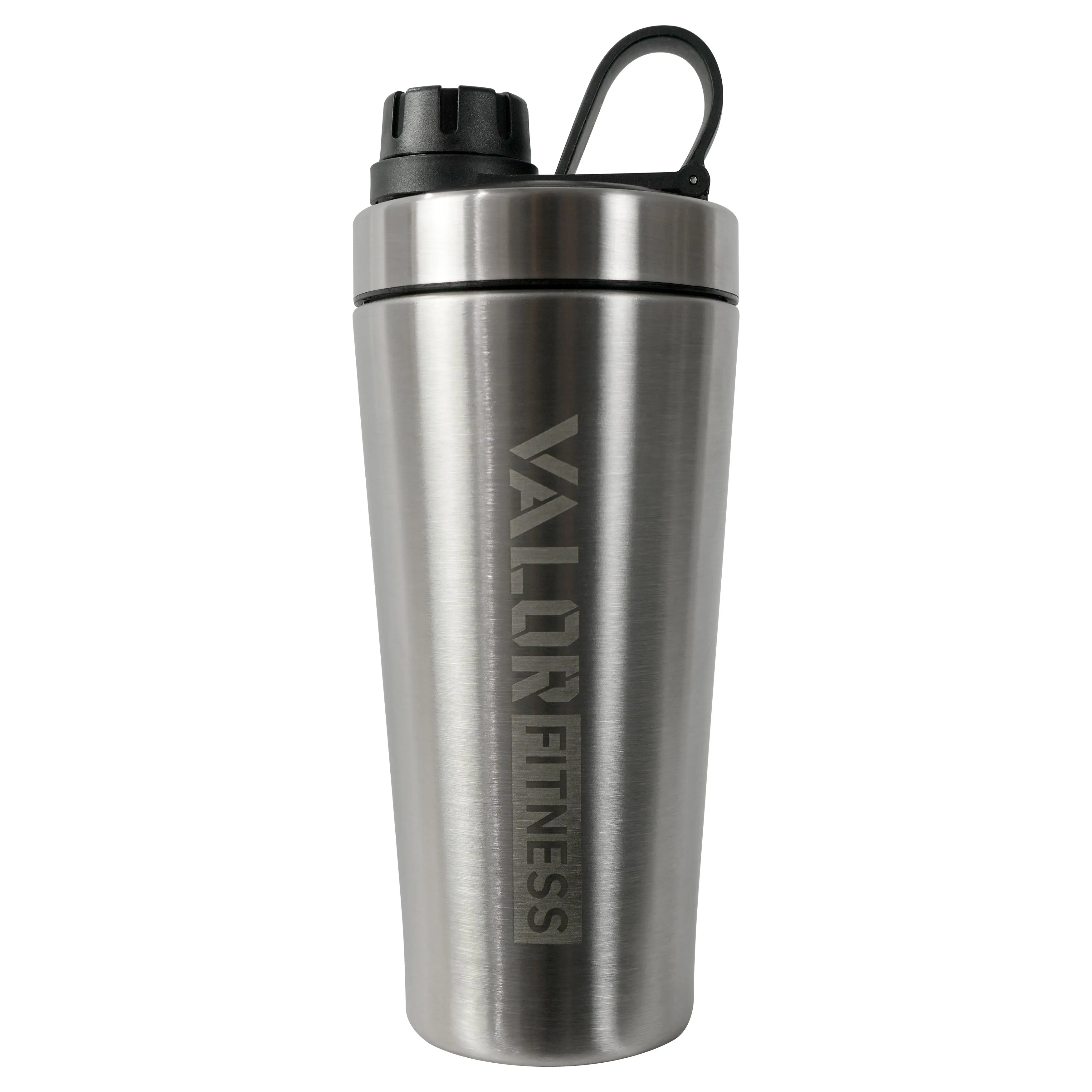 Stainless Steel Drinkware Shaker Bottle - 25oz Metal Steel Body with Loop Lid, Modern