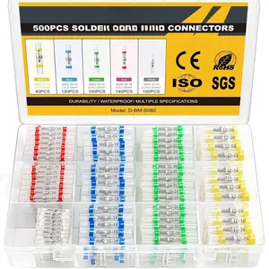 500 Count Solder Seal Wire Connectors - Self Soldering Heat Shrink Connectors for Marine and Automotive Applications, Durable and
