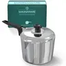 MAGNAWARE 3 Quart Cast Aluminum Sauce Pan with Lid - Polished Silver Finish, Oven Safe, Superior Heat Distribution,
