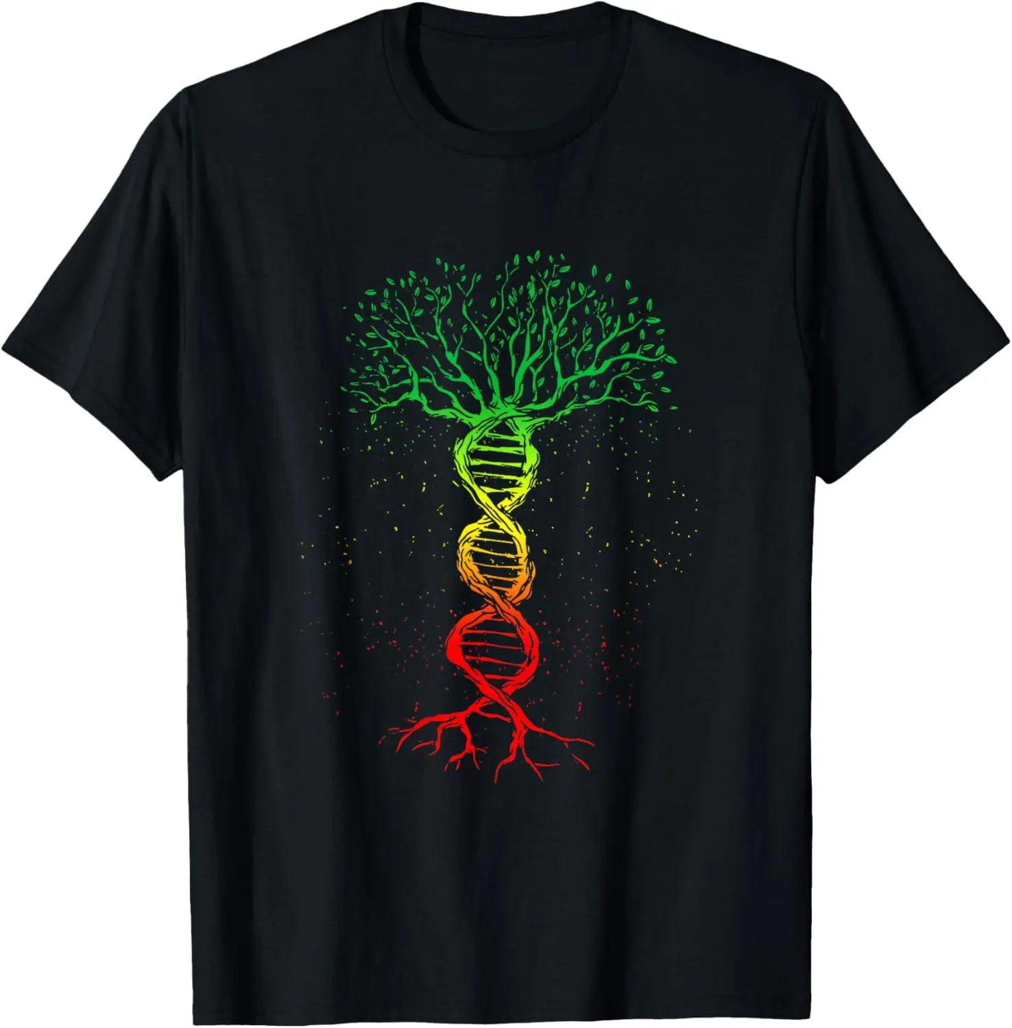 Women's 100% Cotton Casual Fashion Short-Sleeve Round Neck Unisex Rasta Reggae DNA Rastafarian Roots Reggaeton Hippie Pride Natural T-Shirt, Graphic, Fabric, Streetwear, Top, Comfortable, Shortsleeve, Soft, Fit, Tops